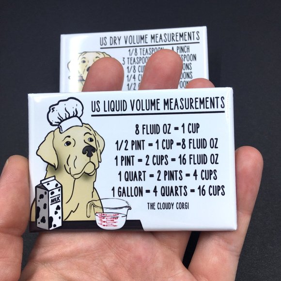 Yellow Labrador Retriever Dog Measuring Chart Magnet Set Kitchen Cooking Baking - Picture 2 of 5